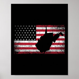 Amerikaanse vlag 4 juli West Virginia WV Vintage Poster