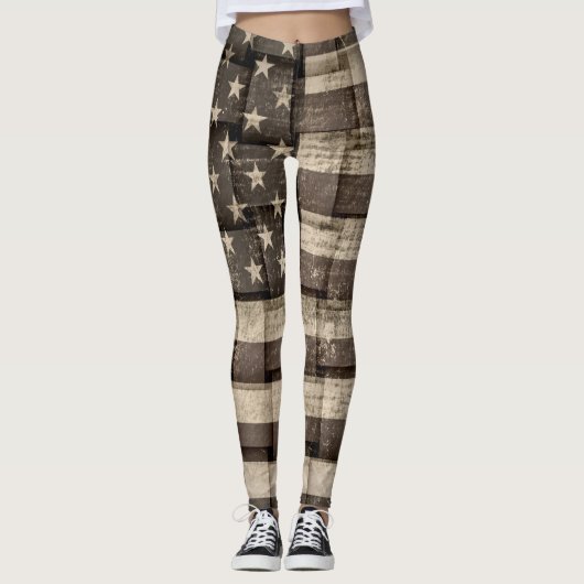 Amerikaanse vlag #4 Leggings (Voorkant)