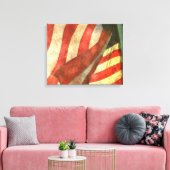 Amerikaanse vlag (4 panelen) Gewikkeld Canvas (Insitu (Woonkamer))