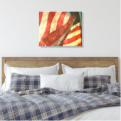 Amerikaanse vlag (4 panelen) Gewikkeld Canvas (Insitu (Slaapkamer))