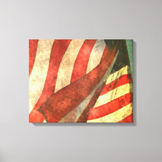 Amerikaanse vlag (4 panelen) Gewikkeld Canvas Afdruk (Voorkant)