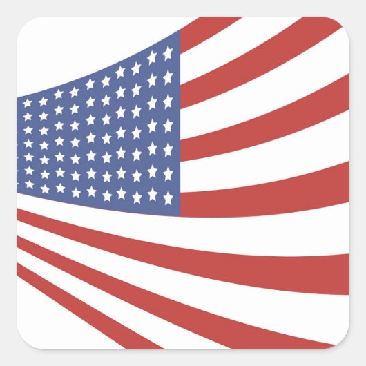 Amerikaanse vlag (4 van juli) vierkante sticker (Voorkant)
