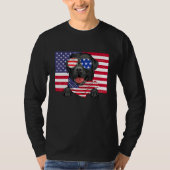 Amerikaanse vlag 4e juli Black Labrador Dad Ma D T-shirt (Voorkant)