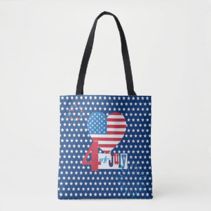 Amerikaanse vlag 4e juli Design Personalize Tote Bag