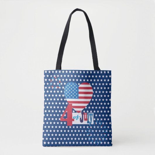 Amerikaanse vlag 4e juli Design Personalize Tote Bag (Voorkant)