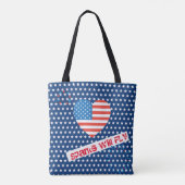 Amerikaanse vlag 4e juli Design Personalize Tote Bag (Achterkant)
