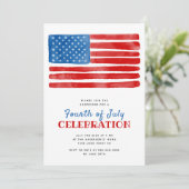 Amerikaanse vlag 4e juli Waterverf partij Kaart (Staand voorkant)