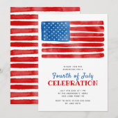 Amerikaanse vlag 4e juli Waterverf partij Kaart (Voorkant / Achterkant)