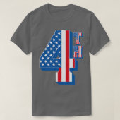  Amerikaanse vlag 4e tekst T-shirt (Design voorkant)
