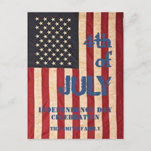 -Amerikaanse vlag 4e van JULY Celebration Uitnodiging Briefkaart