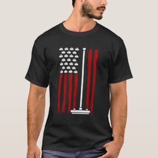 Amerikaanse vlag 4th juli Curling Speler Winterspo T-shirt