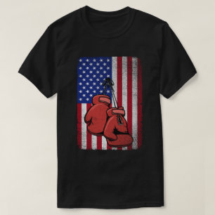  Amerikaanse vlag 4th van juli Boksen T-shirt