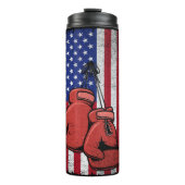 Amerikaanse vlag 4th van juli Boksen Thermosbeker (Voorkant)