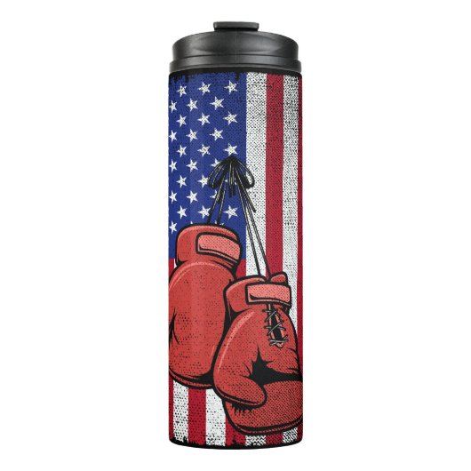 Amerikaanse vlag 4th van juli Boksen Thermosbeker (Voorkant)