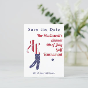Amerikaanse vlag 4th van juli Golf Toernooi Briefkaart
