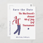 Amerikaanse vlag 4th van juli Golf Toernooi Briefkaart (Voorkant / Achterkant)