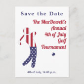 Amerikaanse vlag 4th van juli Golf Toernooi Briefkaart (Voorkant)