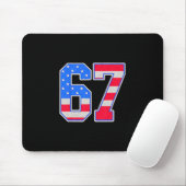 Amerikaanse Vlag 67 Zes Zeven Meme Muismat (Met muis)