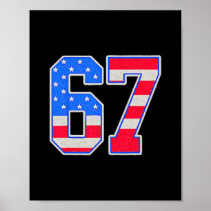 Amerikaanse Vlag 67 Zes Zeven Meme Poster