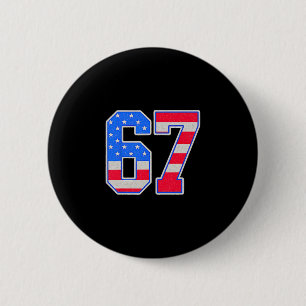 Amerikaanse Vlag 67 Zes Zeven Meme Ronde Button 5,7 Cm