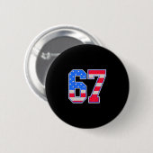 Amerikaanse Vlag 67 Zes Zeven Meme Ronde Button 5,7 Cm (Voorkant /achterkant)