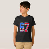 Amerikaanse Vlag 67 Zes Zeven Meme T-shirt (Voorkant volledig)