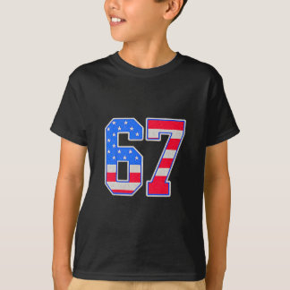 Amerikaanse Vlag 67 Zes Zeven Meme T-shirt