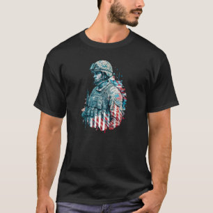Amerikaanse vlag 8 van militair veteraan t-shirt