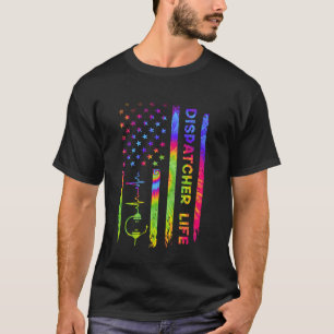 Amerikaanse Vlag 911 Dispatcher Vintage Tie Dye H T-shirt