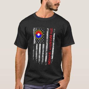 Amerikaanse vlag 9e Infanterie Divisie Veteraan Pa T-shirt