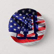 Amerikaanse vlag "A" pinback-Button