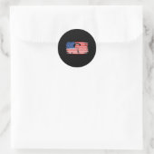 Amerikaanse vlag aangedreven paragliding paramotor ronde sticker (Tas)