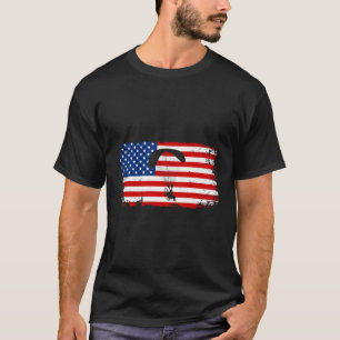 Amerikaanse vlag aangedreven paragliding paramotor t-shirt