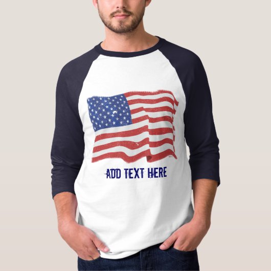  Amerikaanse vlag - Aangepast T-shirt (Voorkant)