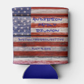 Amerikaanse vlag, aangepaste familie reünie blikjeskoeler (Achterkant)