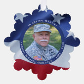 Amerikaanse vlag aangepaste foto in liefdevolle he ornament kaart (Voorkant)