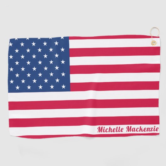Amerikaanse vlag | Aangepaste Golfhanddoek (Horizontaal)