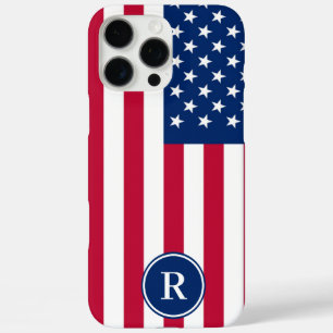 Amerikaanse Vlag Aangepaste Monogram iPhone 16 Pro Max Hoesje