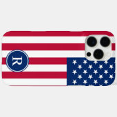 Amerikaanse Vlag Aangepaste Monogram Case-Mate iPhone Case (Achterkant (horizontaal))