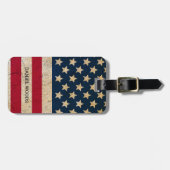  Amerikaanse vlag - Aangepaste naam en adres Bagagelabel (Voorkant horizontaal)