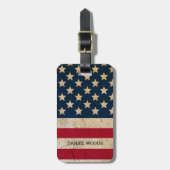  Amerikaanse vlag - Aangepaste naam en adres Bagagelabel (Voorkant verticaal)