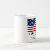Amerikaanse Vlag aangepaste tekst Bedankt Koffiemok (Center)