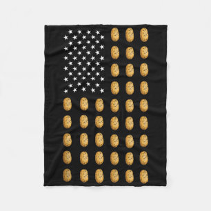 Amerikaanse Vlag Aardappel Eten Usa Patriottisme P Fleece Deken