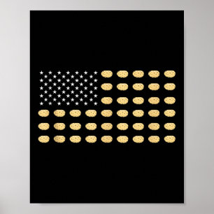 Amerikaanse Vlag Aardappel Eten Usa Patriottisme P Poster