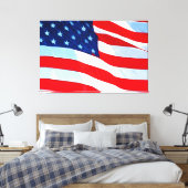 Amerikaanse vlag Abstract impressionisme Canvas Afdruk (Insitu (Slaapkamer))