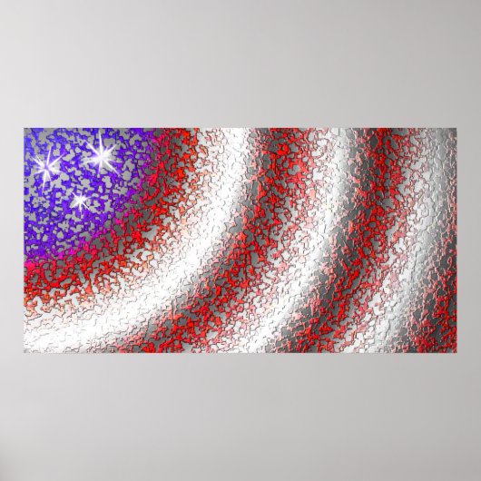Amerikaanse vlag Abstract Poster (Voorkant)