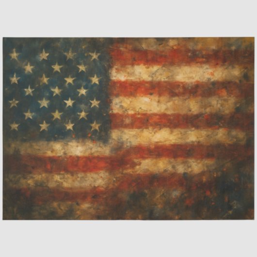 Amerikaanse Vlag Abstracte Vlag Decoupage Papier (Voorkant)