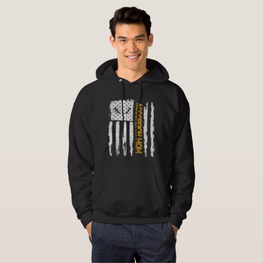  Amerikaanse vlag Accordion Mam Silhouette Hoodie (Voorkant volledig)