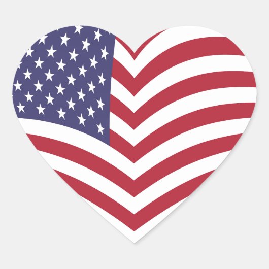 Amerikaanse vlag achtergrond hart sticker (Voorkant)