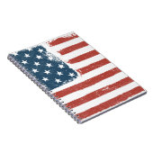Amerikaanse vlag-achtergrond. Rasterversie. H Notitieboek (Rechterzijde)